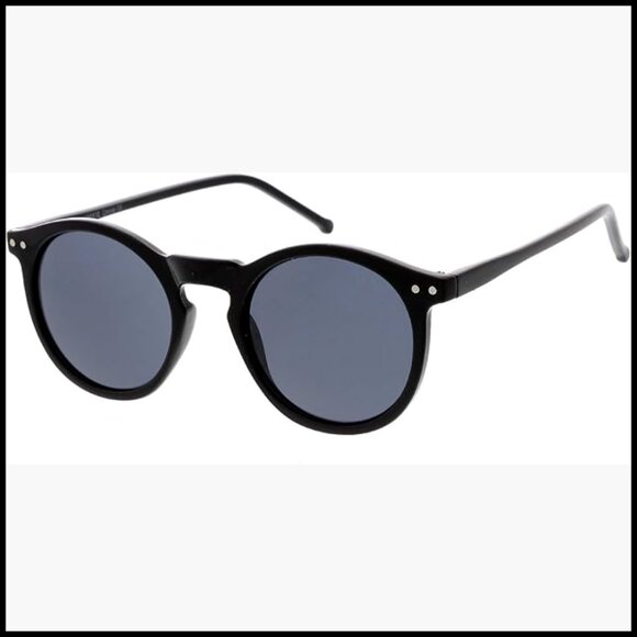 Vintage Retro Horn Rimmed Round Sunglasses with Keyhole Bridge main image 5